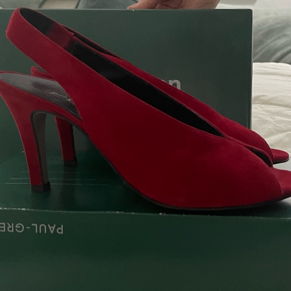 Slingback Paul Green Avanti Heel Red Suede US 9 /UK 6.5 women’s shoes